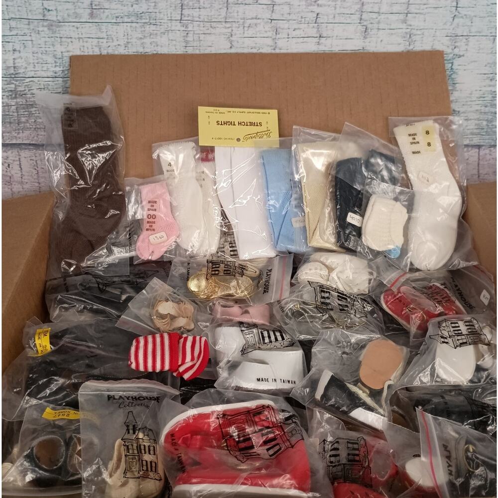 40 New VTG Playhouse Collections Doll Shoes & 10 New Pairs of Doll Socks #3
